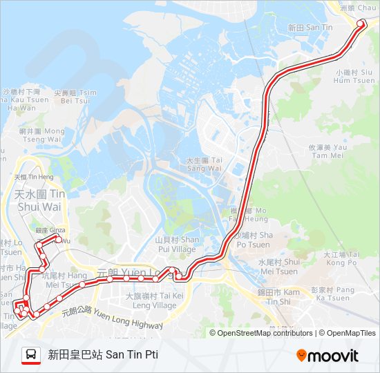 巴士N276的線路圖
