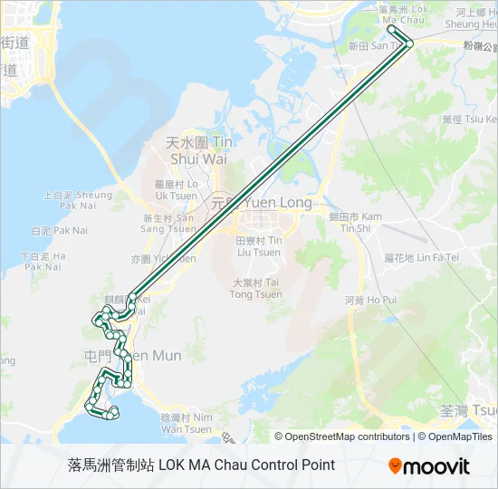 N44B Bus Line Map