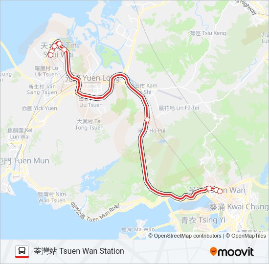 巴士265P的線路圖