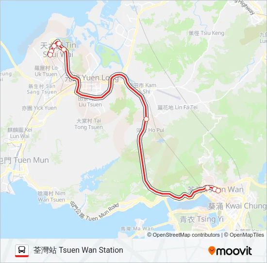 巴士265P的線路圖