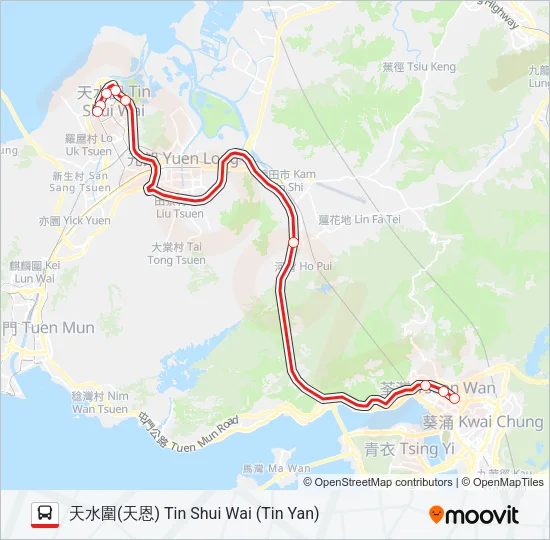 265P Bus Line Map