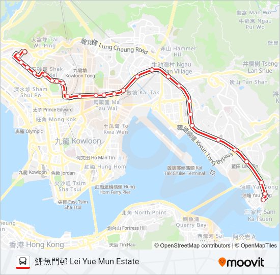 巴士6E的線路圖