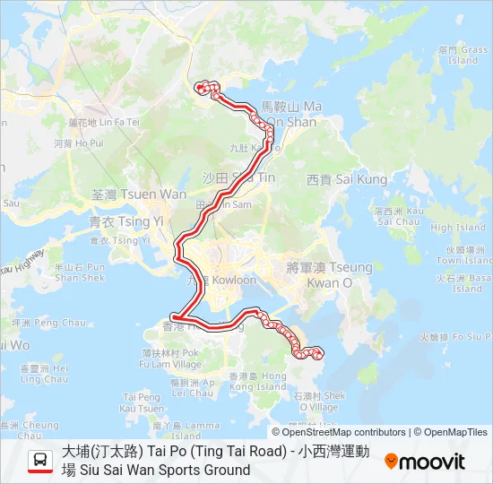 907D Bus Line Map