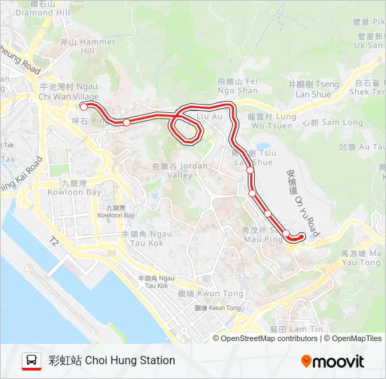213A Bus Line Map