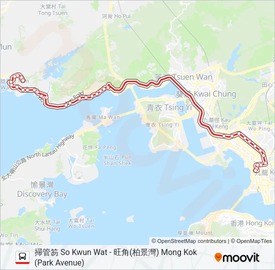 52P Bus Line Map