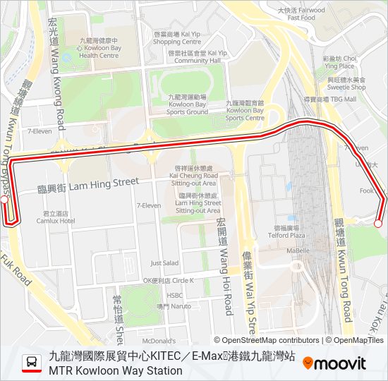 KITEC／E-MAX  穿梭巴士 SHUTTLE BUS bus Line Map