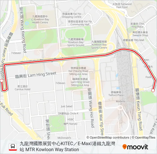 KITEC／E-MAX  穿梭巴士 SHUTTLE BUS Bus Line Map