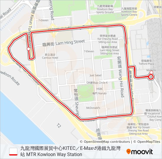 KITEC／E-MAX  穿梭巴士 SHUTTLE BUS bus Line Map