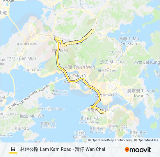 巴士NR918的線路圖