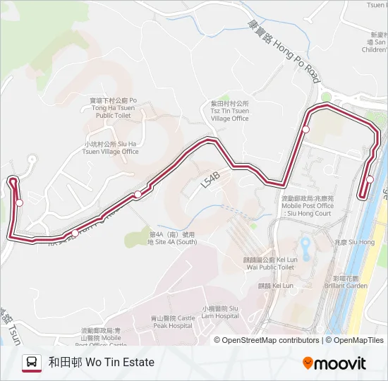 K54A Bus Line Map