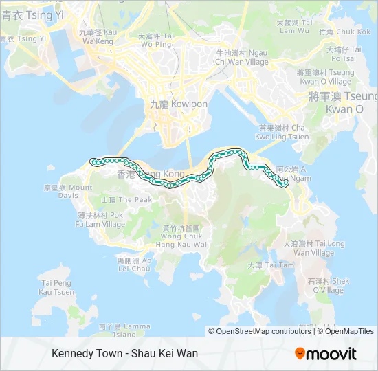 堅尼地城 - 筲箕灣 Light Rail Line Map