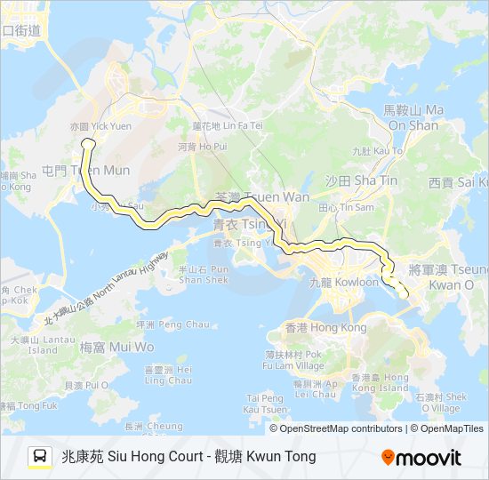 巴士NR753的線路圖