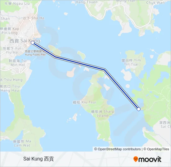 SAI KUNG - KAU SAI CHAU 西貢↔滘西洲 Ferry Line Map