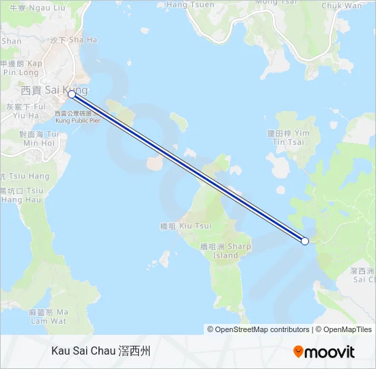 SAI KUNG - KAU SAI CHAU 西貢↔滘西洲 Ferry Line Map