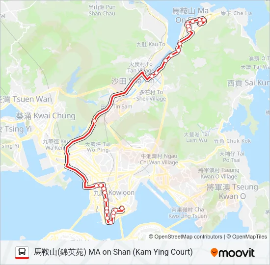 287D Bus Line Map