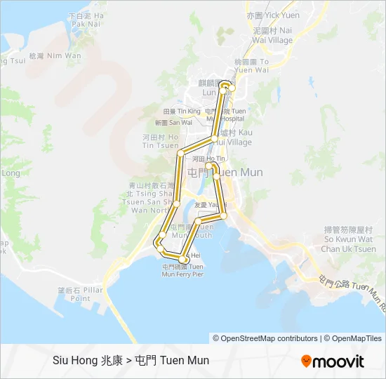 TUEN MUN VOYAGER 屯門發現號 Light Rail Line Map