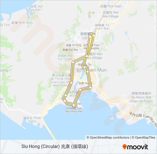 TUEN MUN VOYAGER 屯門發現號 Light Rail Line Map