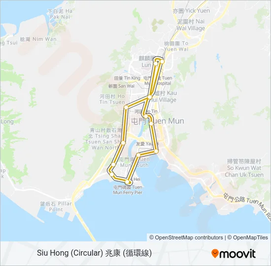 TUEN MUN VOYAGER 屯門發現號 Light Rail Line Map