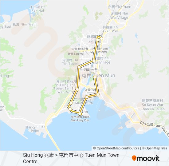 TUEN MUN VOYAGER 屯門發現號 Light Rail Line Map