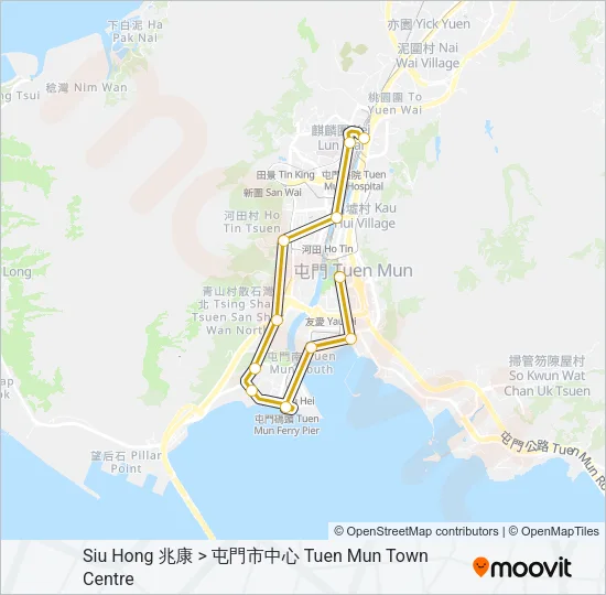 TUEN MUN VOYAGER 屯門發現號 Light Rail Line Map