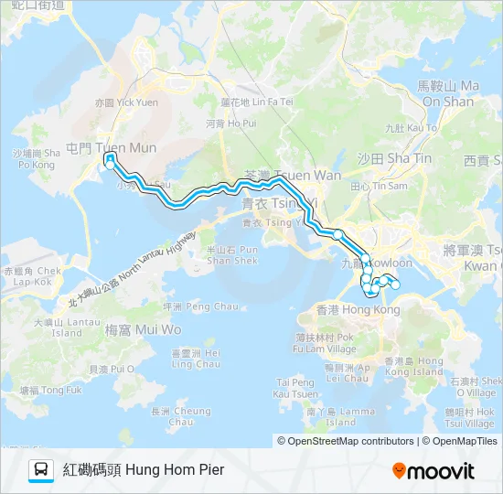 巴士NR720的線路圖