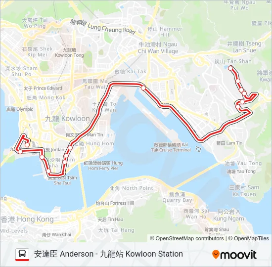巴士213E的線路圖