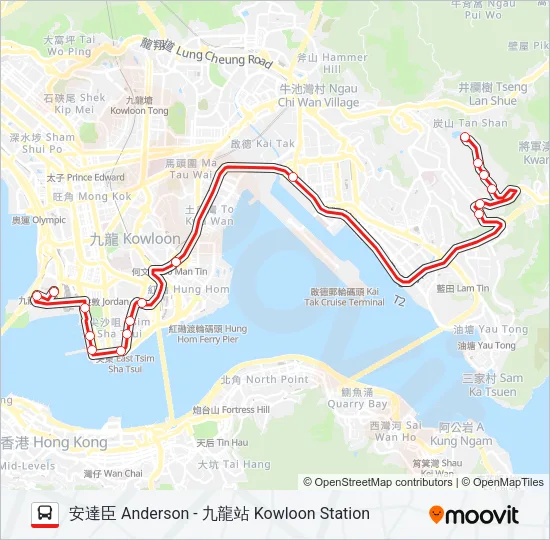 巴士213E的線路圖