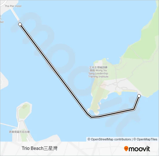 白沙灣 PAK SHA WAN  - 三星灣 TRIO BEACH Ferry Line Map