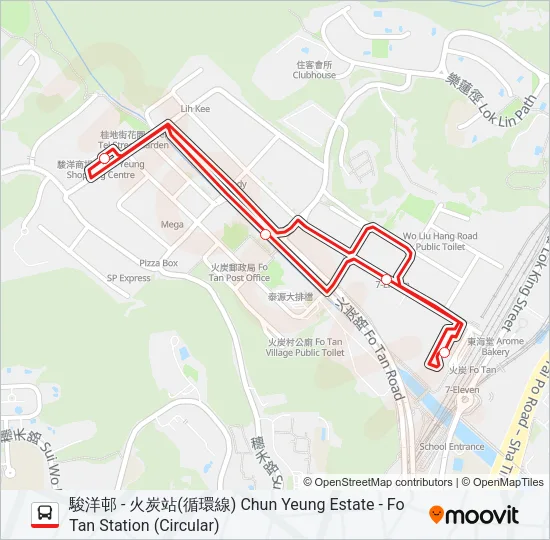 285A Bus Line Map