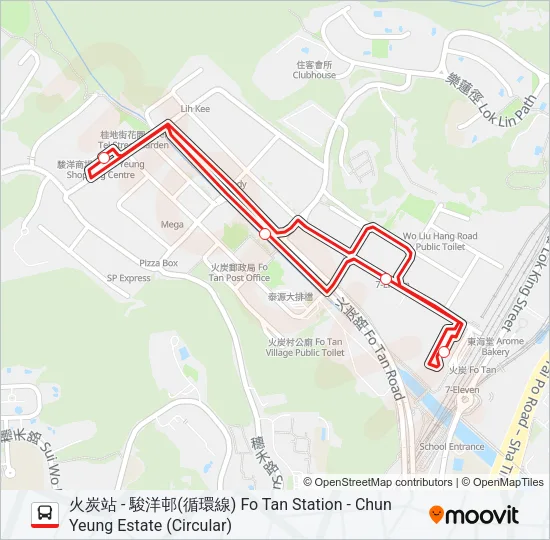 285A Bus Line Map
