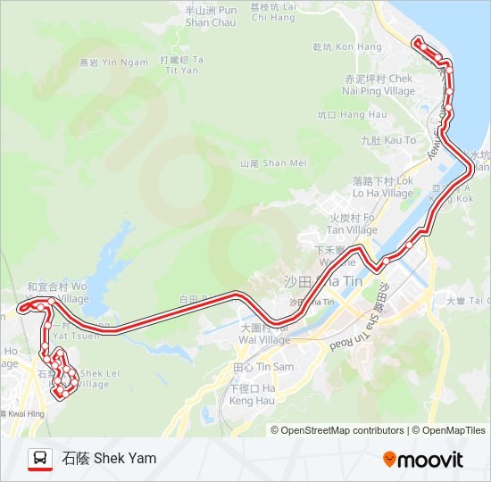巴士43S的線路圖