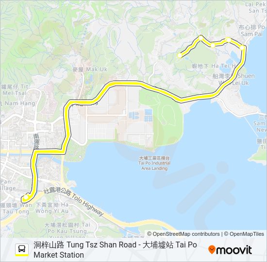 巴士NR532的線路圖