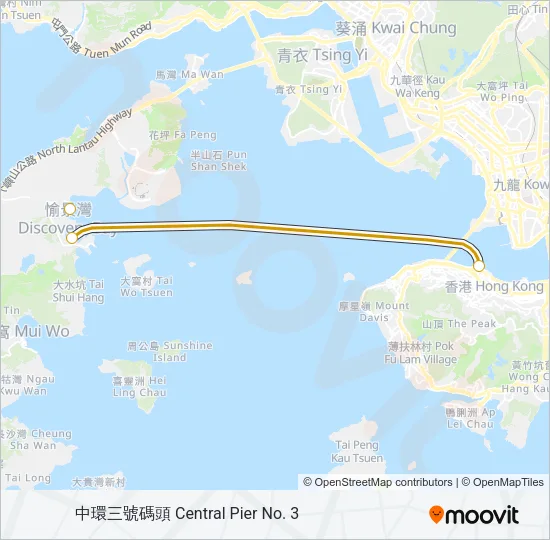 中環 - 愉景灣 Ferry Line Map