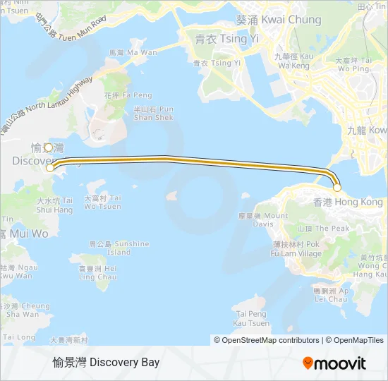 中環 - 愉景灣 Ferry Line Map