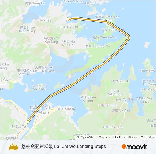 馬料水 - 荔枝窩 ferry Line Map