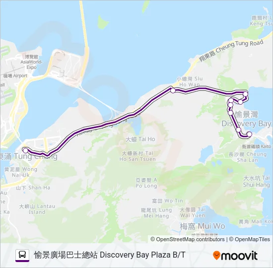 巴士DB01P的線路圖