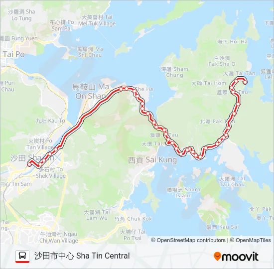 289R Bus Line Map