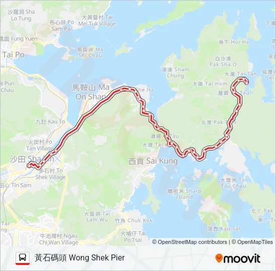 289R Bus Line Map