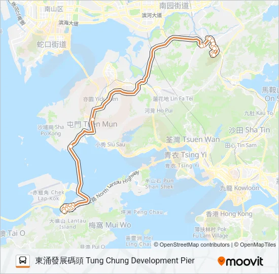 E43 Bus Line Map