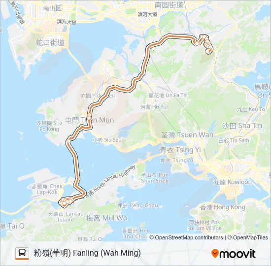 E43 Bus Line Map