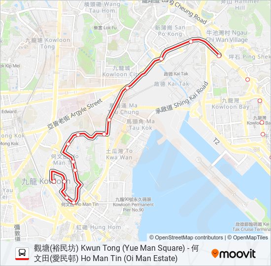 17 bus Line Map