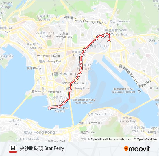 巴士5A的線路圖