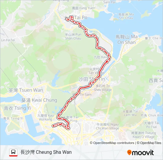 72 Bus Line Map