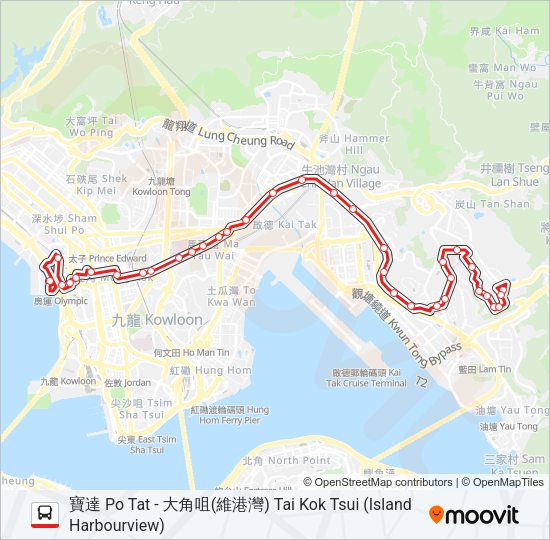 巴士13D的線路圖