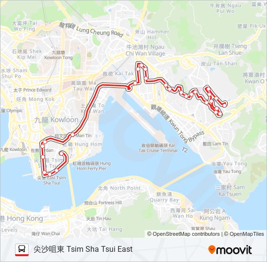 13X bus Line Map