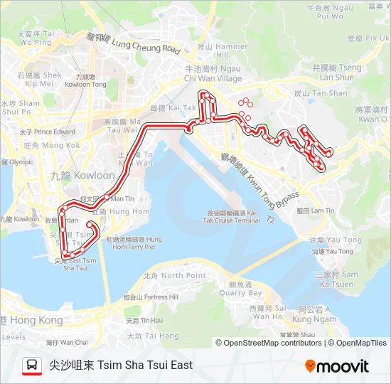 13X Bus Line Map