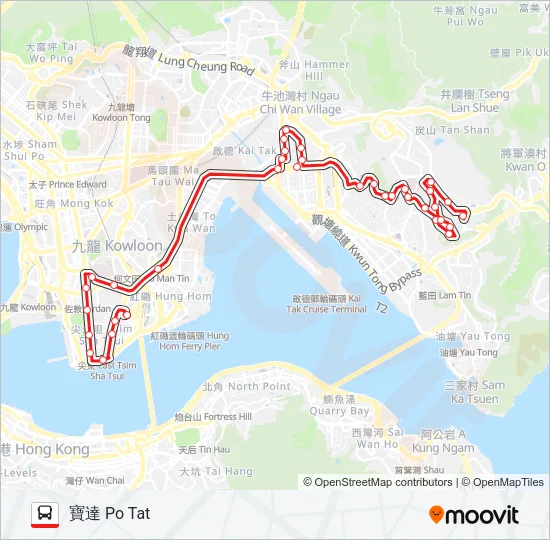 13X Bus Line Map