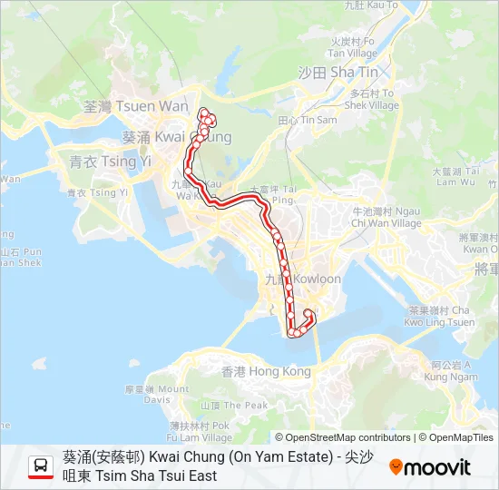 35X Bus Line Map