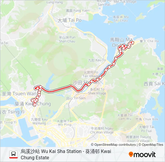 40X Bus Line Map