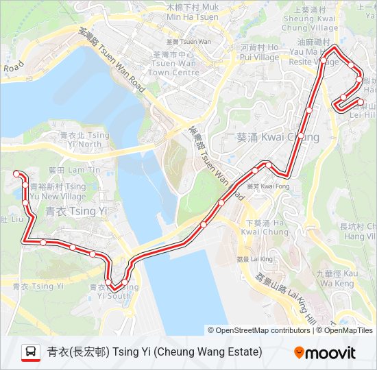 巴士43A的線路圖